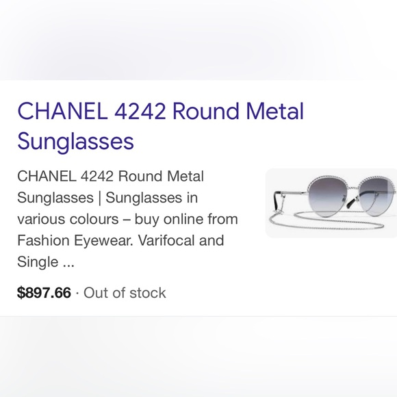 Timeless CHANEL sunglasses with chain,authentic. Sold out out everywhere. - Picture 12 of 12